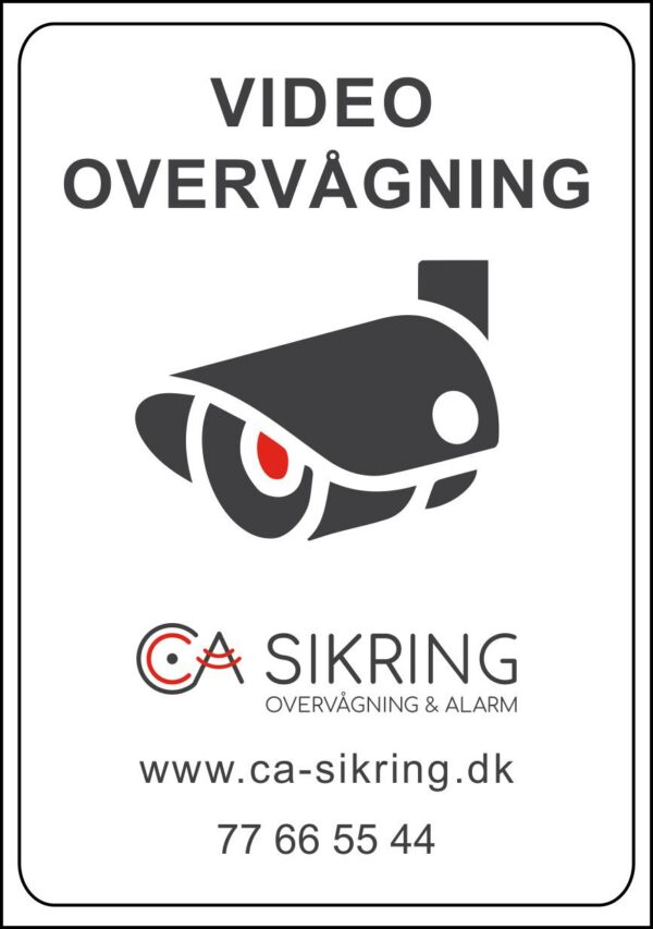 Videoovervågning skilt invendig montering dobbeltside (5 Styk)